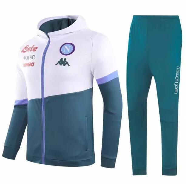 Napoli Green Hoodie Jacket Training Suits With Pants 2020/21